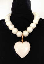 Load image into Gallery viewer, Chunky Cream Heart Statement Necklace
