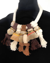 Load image into Gallery viewer, Chunky Natural Tassel Bead Necklace
