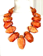 Load image into Gallery viewer, Orange Abstract Acrylic Statement Necklace
