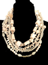Load image into Gallery viewer, Cream Multi Layered Bead Necklace
