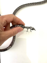 Load image into Gallery viewer, Vintage Gunmetal Long Snake Necklace
