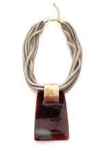 Load image into Gallery viewer, Brown Acrylic Pendant Necklace

