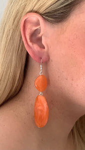 Orange Acrylic Bead Earrings
