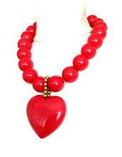 Load image into Gallery viewer, Chunky Red Heart Pendant Necklace
