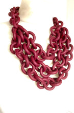 Load image into Gallery viewer, Burgundy Rubber Chain Necklace

