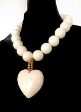 Load image into Gallery viewer, Chunky Cream Heart Statement Necklace
