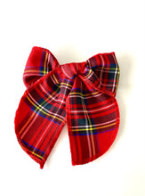 Load image into Gallery viewer, Red Tartan Bow Hairclip
