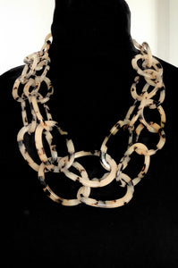 Leopard Print Acrylic Chain Necklace