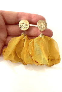 Yellow Chiffon Earrings