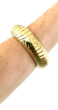 Load image into Gallery viewer, Chunky Vintage Gold Brass Bangle
