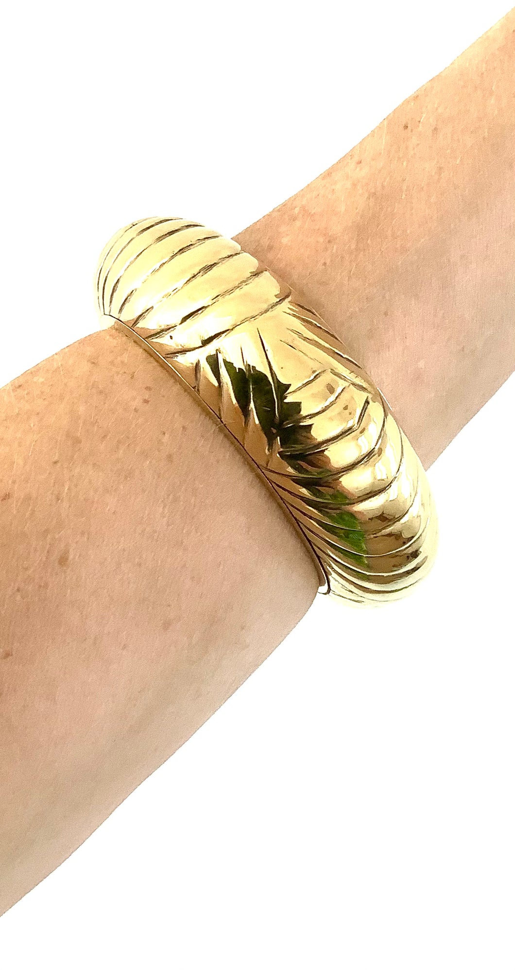 Chunky Vintage Gold Brass Bangle