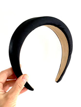Load image into Gallery viewer, Black Satin Padded Headband
