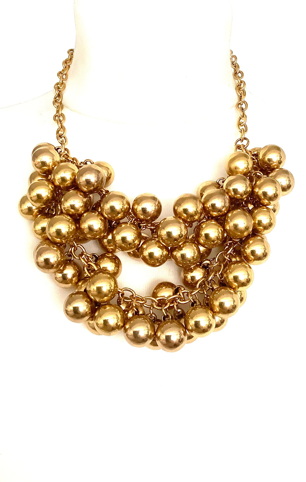Gold Metallic Bead Necklace