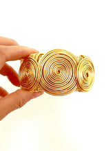 Load image into Gallery viewer, Gold Spiral Wire Bangle
