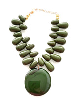 Load image into Gallery viewer, Green Resin Pendant Necklace
