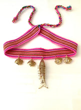 Load image into Gallery viewer, Pink Boho Fish Choker Necklace
