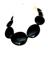 Load image into Gallery viewer, Black Acrylic Pebble Necklace
