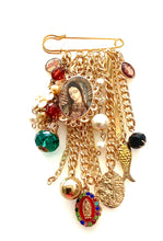 Load image into Gallery viewer, Gold Chain and Charm Brooch
