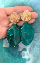 Load image into Gallery viewer, Over-Sized Green Acrylic Earrings
