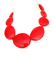 Load image into Gallery viewer, Red Acrylic Pebble  Necklace
