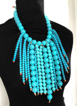 Load image into Gallery viewer, Turquoise Chunky Boho Bead Necklace

