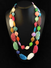 Load image into Gallery viewer, Long Double Row Acrylic Bead Necklace
