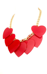 Red Heart Acrylic Necklace