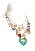 Load image into Gallery viewer, Ibiza Boho Handmade Charm Necklace Aqua
