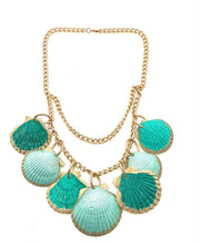 Load image into Gallery viewer, Green Shell Layered Handmade Necklace
