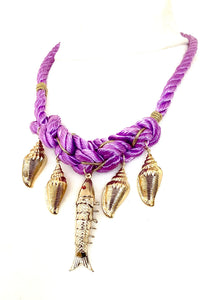 Lilac Rope Sea Charm Necklace