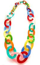 Load image into Gallery viewer, Long Multi Coloured Acrylic Chain Necklace
