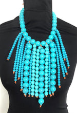 Load image into Gallery viewer, Turquoise Chunky Boho Bead Necklace
