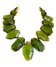 Load image into Gallery viewer, Green Abstract Acrylic Statement Necklace
