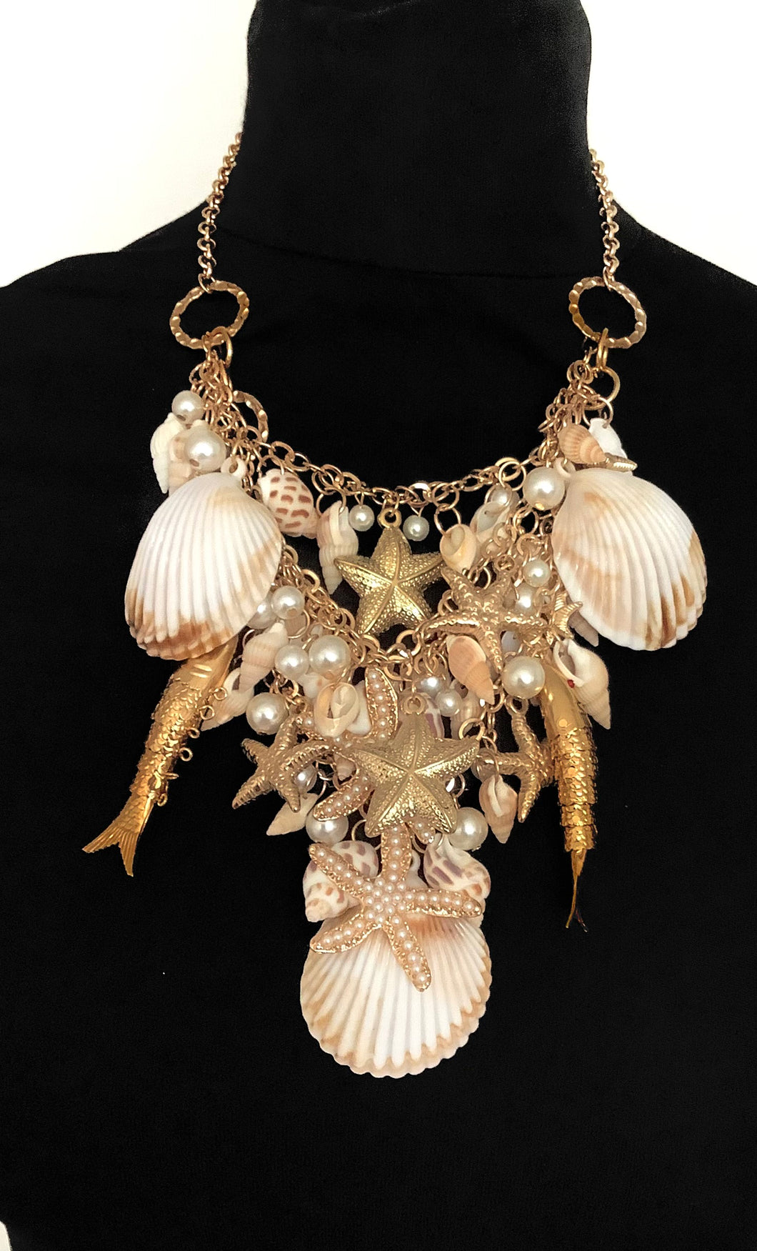Layered Shell Statement Necklace