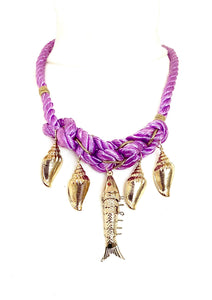 Lilac Rope Sea Charm Necklace