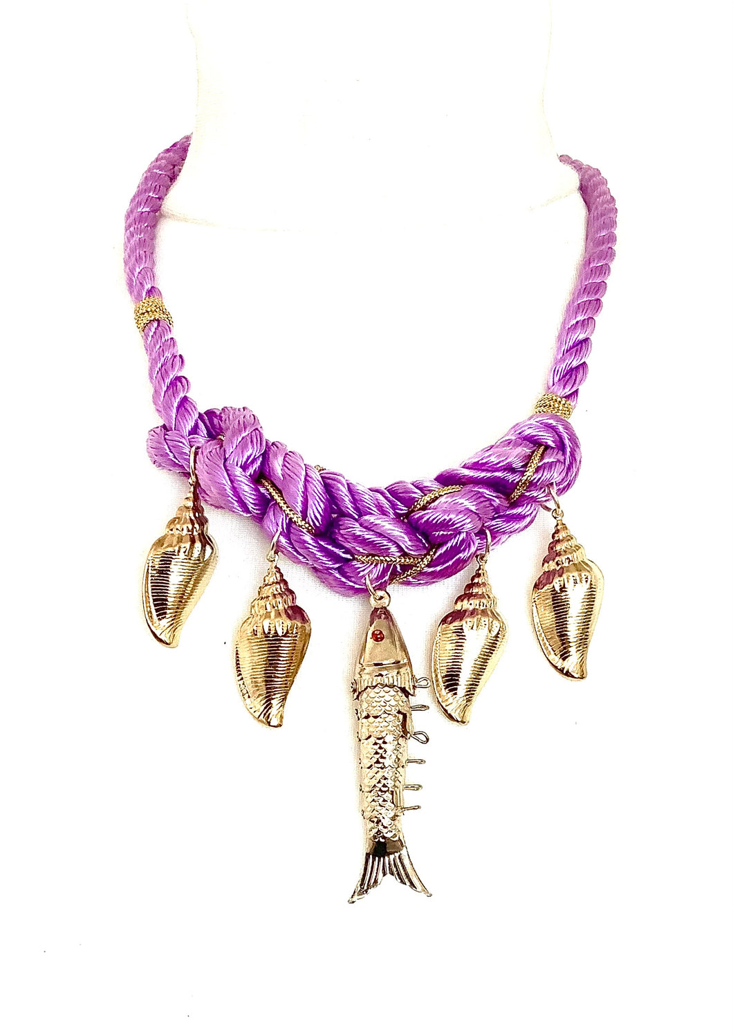 Lilac Rope Sea Charm Necklace
