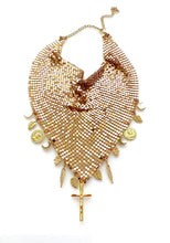 Load image into Gallery viewer, Gold Chainmail Neckerchief Charm Necklace
