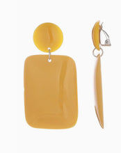 Load image into Gallery viewer, Clip On Mustard Rectangle Earrings
