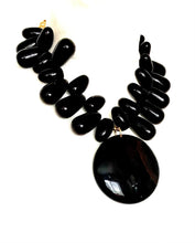 Load image into Gallery viewer, Black Resin Pendant Necklace
