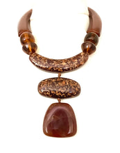 Load image into Gallery viewer, Amber Resin Geometric Necklace
