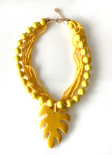 Load image into Gallery viewer, Yellow Acrylic Leaf Necklace
