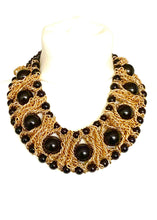 Load image into Gallery viewer, Black and Gold Beaded Chain Necklace
