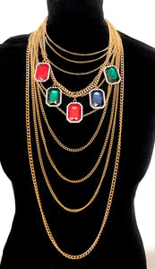 Jewelled Chain Statement Necklace