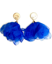 Load image into Gallery viewer, Cobalt Blue Chiffon Earrings
