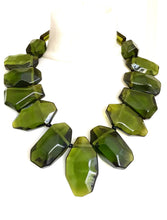 Load image into Gallery viewer, Green Abstract Acrylic Statement Necklace
