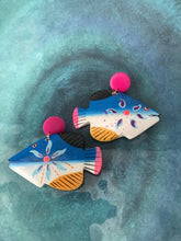 Load image into Gallery viewer, Wooden Tropical Fish Earrings
