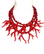 Load image into Gallery viewer, Red Acrylic Coral Necklace
