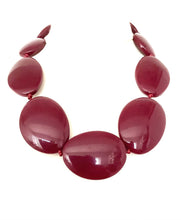 Load image into Gallery viewer, Burgundy Pebble Bead Necklace
