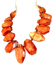 Load image into Gallery viewer, Orange Abstract Acrylic Statement Necklace
