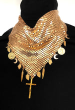 Load image into Gallery viewer, Gold Chainmail Neckerchief Charm Necklace
